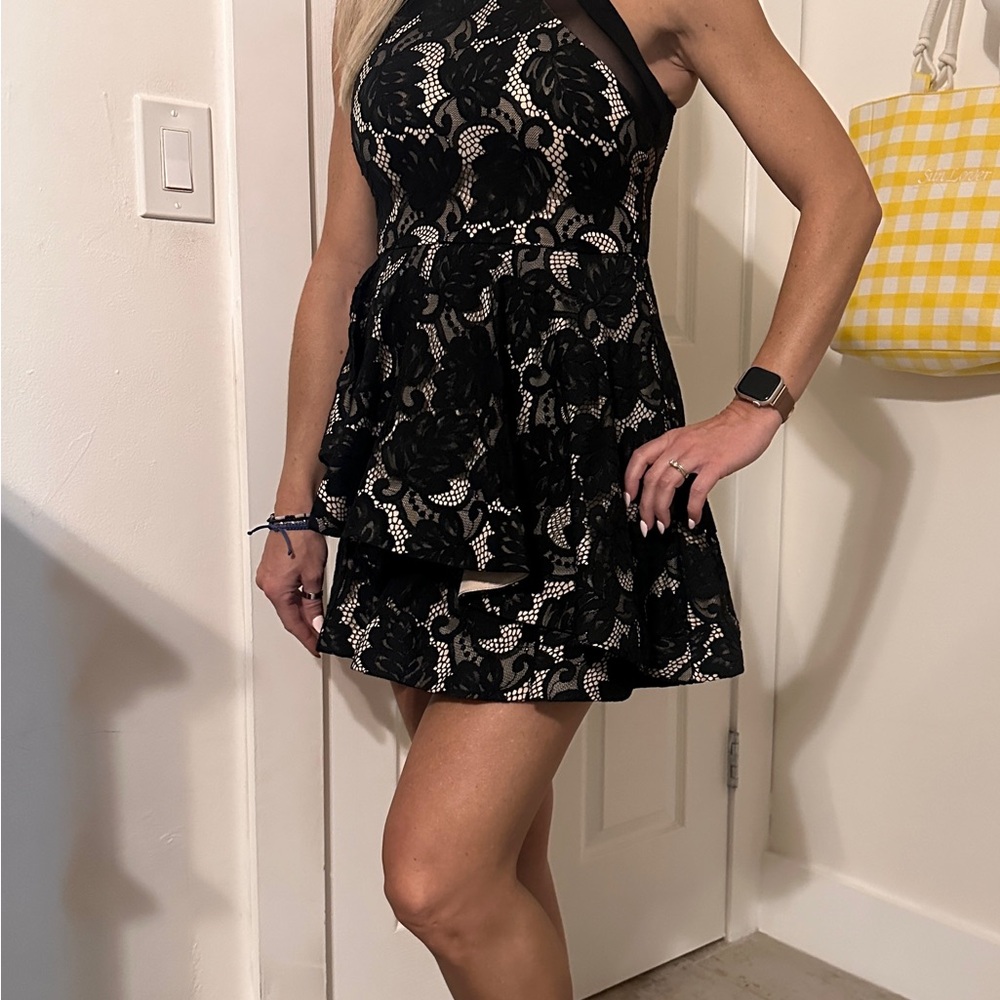 Windsor Black Lace Mini Dress